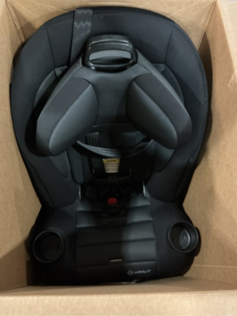 Condition photo showing New/Like New for safety 1st ellaris 3-in-1 convertible car seat, slim fit design, rear & forward-facing, 5-position headrest, 3-across fit, travel-friendly with machine-washable seat pad, smokey haze