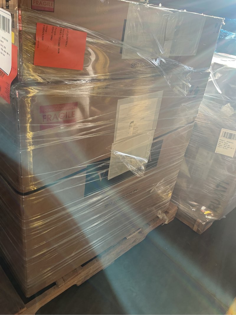 Condition photo showing New/Like New for Marcilla 36\\\" Single Sink Bath Vanity in Grey with One-Piece Composite Stone Sink Top and mirror. 3 boxes for pick up