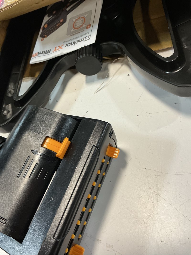 Condition photo showing As Is for melnor 65131amz minimax turbo oscillator sprinkler, 4000 sq. ft., 4-way adjustable, quick connect bundle, black, yellow quickconnect set sled base