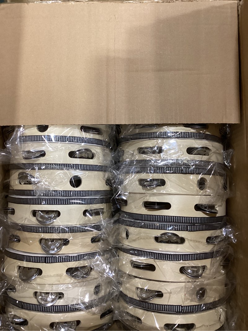 Condition photo showing Good Condition for 24 set tambourine for adults wooden hand held drum with metal jingles, gift tags, white i love you printed ribbon percussion gift musical instrument for church wedding party favor (8 inch) 8 inch black