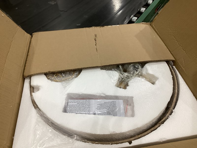 Condition photo showing Good Condition for 20” Boho Hand Woven Rattan Pendant Light Brass Adjustable Modern Contemporary Coastal Chandelier for Dining Living Room Kitchen Bedroom, UL Listed