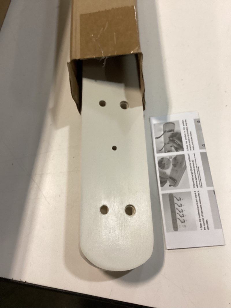 Condition photo showing Good Condition for Coat Hooks Wall Mount, Wood Bamboo Wall Coat Rack with 5 Metal Hooks for Hanging Clothes, Towels, Keys, Bags(White&Brushed Nickel) White&Brushed Nickel 5 Hooks