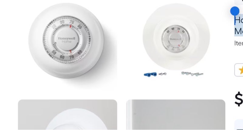 honeywell home ct87k round heat only 24-volt mechanical non-programmable thermostat