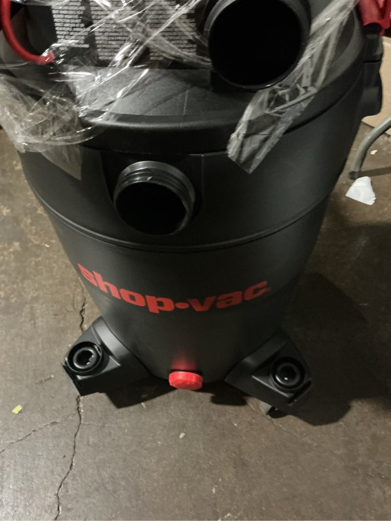 Condition photo showing As Is for shop-vac 16-gallon 6.5 hp corded wet/dry shop vacuum with accessories included
