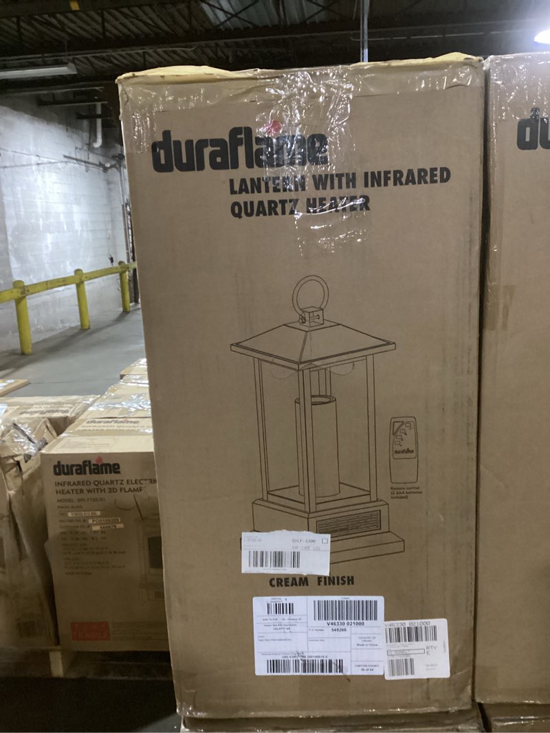 Condition photo showing Good Condition for Duraflame lantern with infrared quartz heater cream finish