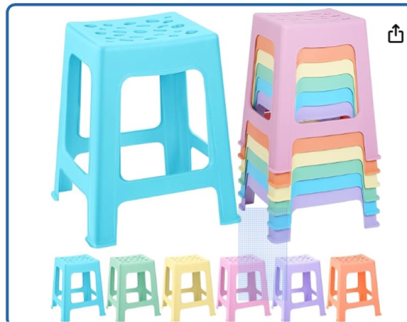 turstin 6 pack plastic stools 16.9 inch black nesting stools portable backless bar stool flexible seating chairs for classroom office home 6 black