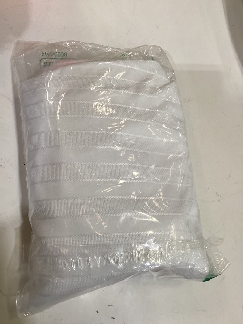 Condition photo showing Good Condition for seasonwood extra long shower curtains 84 inches long white boho minimalist bathroom shower curtain striped fabric shower curtains for bathroom, tall shabby chic cloth shower curtain, white, 72x84 72"w x 84"l (pack of 1) white striped