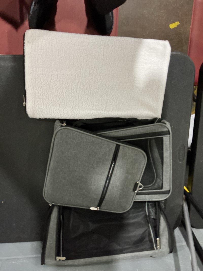 Condition photo showing Good Condition for soft sided cat carrier for anxious pets with privacy roller blinds