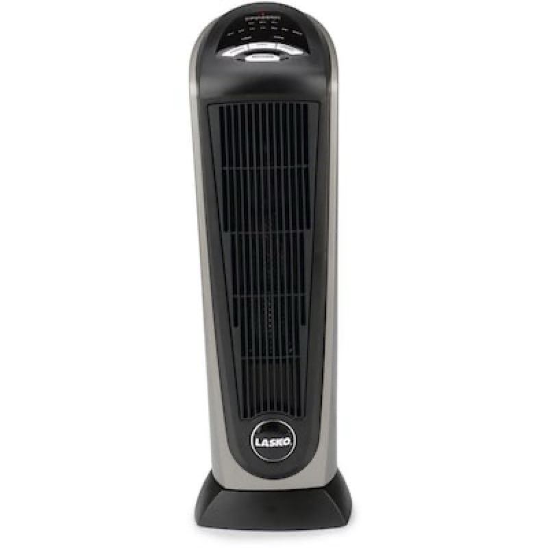 lasko up to 1500-watt ceramic tower indoor electric space heater with thermostat and remote included