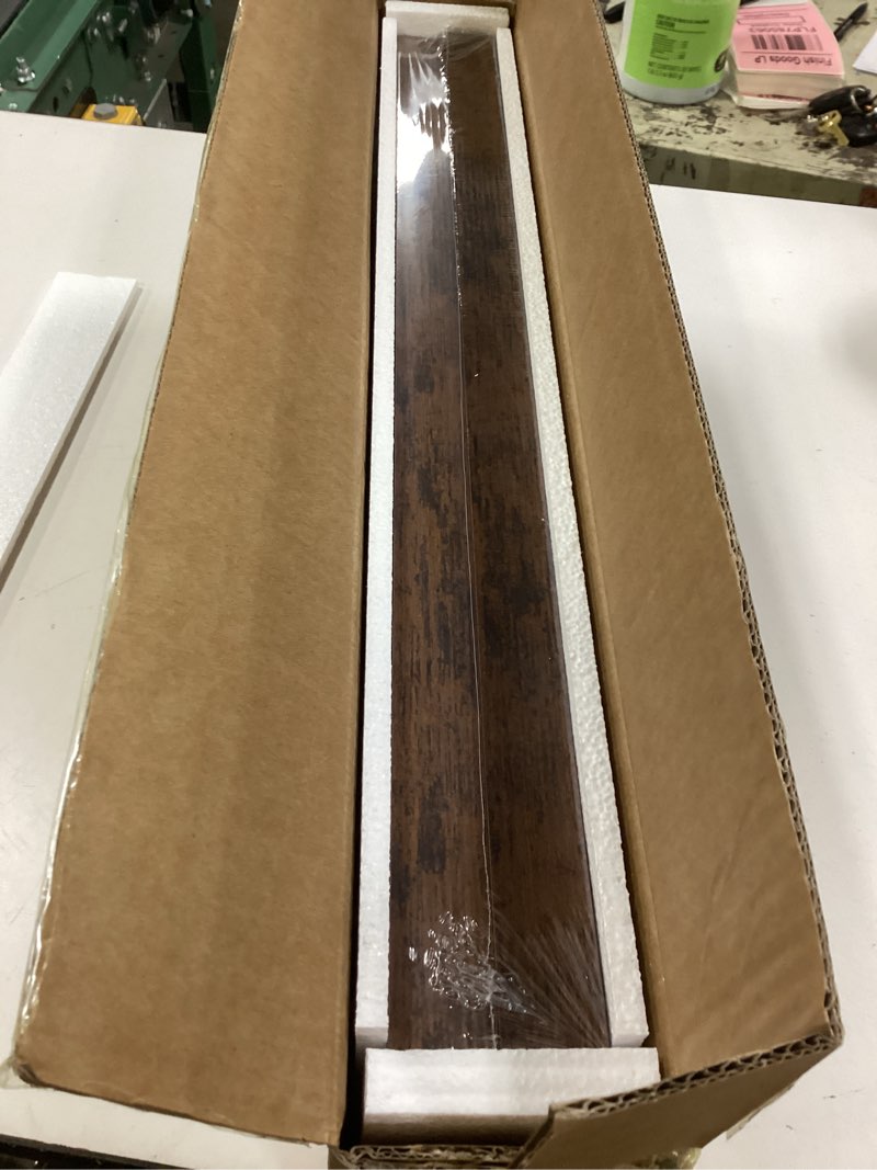 Condition photo showing New/Like New for BAYKA Floating Shelves, 22.5 inches Rustic Wood Wall Shelves for Bathroom?Bedroom, Living Room, Kitchen & Book, Hanging Display Decor Organization Shelf with 22 lbs Capacity (Rustic Brown) B. Rustic Brown - Americana Farmhouse Style 22.5inches