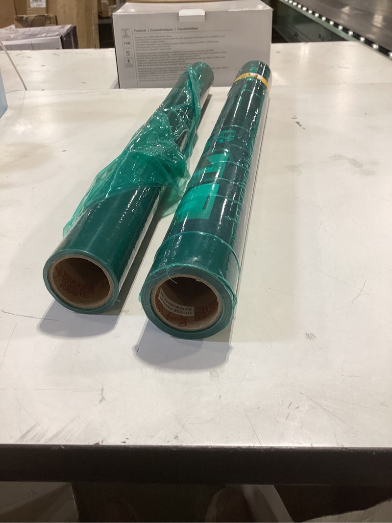 Condition photo showing As Is for 2 surface shields multi surface self-adhering film 3 mil x 24 in. w x 50 ft. l polyethylene green