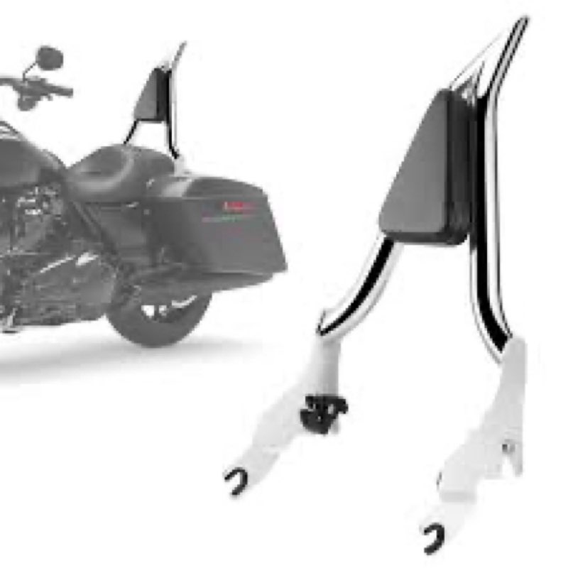 Huabrve 24\" Motorcycle Sissy Bar for Harley, Passenger Backrest Fit for Harley Touring CVO Street Gl