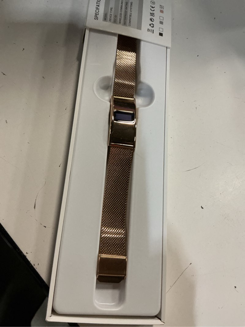 Condition photo showing Good Condition for smart bracelet, subscription-free 24/7 health tracking, heart rate, spo2, hrv & sleep tracker with ipx8 waterproof, wearable activity & fitness tracker, 7-day battery, 2 bands (rose gold)
