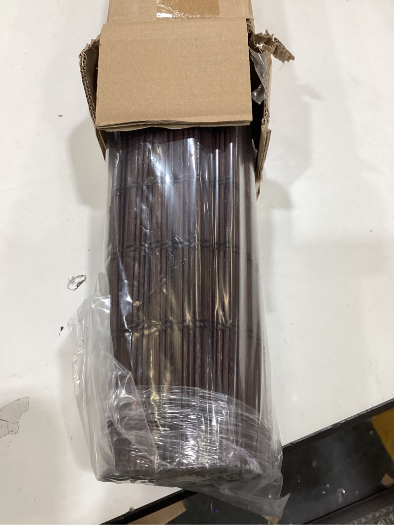 Condition photo showing New/Like New for CHICOLOGY Bamboo Roman Shades - Customer Favorite Light Filtering Blinds for Windows, Premium Quality, Ideal for Home, Buffalo Brown, 35"W X 64"H 35"W x 64"H Buffalo