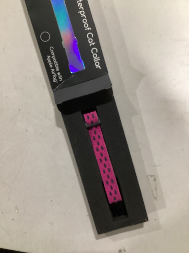 Condition photo showing Good Condition for waterproof airtag cat collar, breakaway cat airtag collar with luminous & reflective pattern strap, lightweight kitten collars for apple air tag, hidden holder for gps tracker - cats, kittens (9-13") rose small(9-13inch)