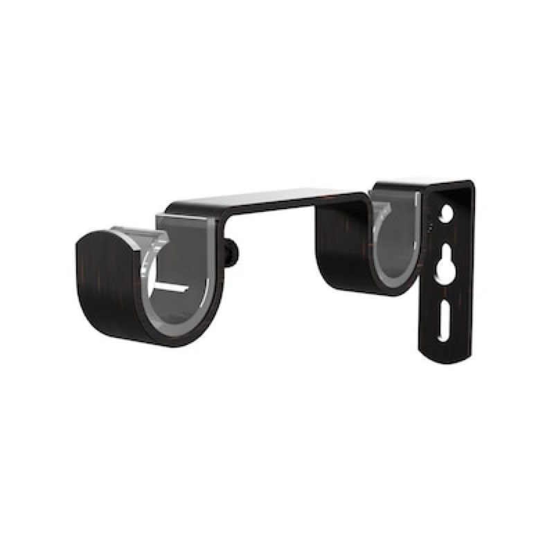 allen + roth oil-rubbed bronze steel double curtain rod bracket