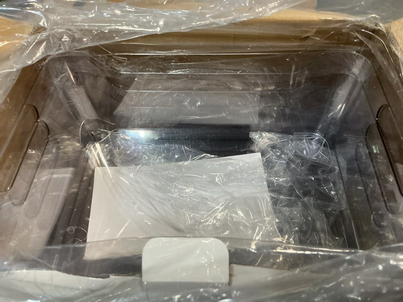 Condition photo showing Good Condition for 12 PACK Multi-Use Clear Plastic Storage Bins for Organizing w/ Labels - Home, Kitchen, Pantry, Bathroom, Office, Cabinet Shelf Organizer Bins - SOHO Collection, RV, Fridge Organization Containers -XXL XXL Large