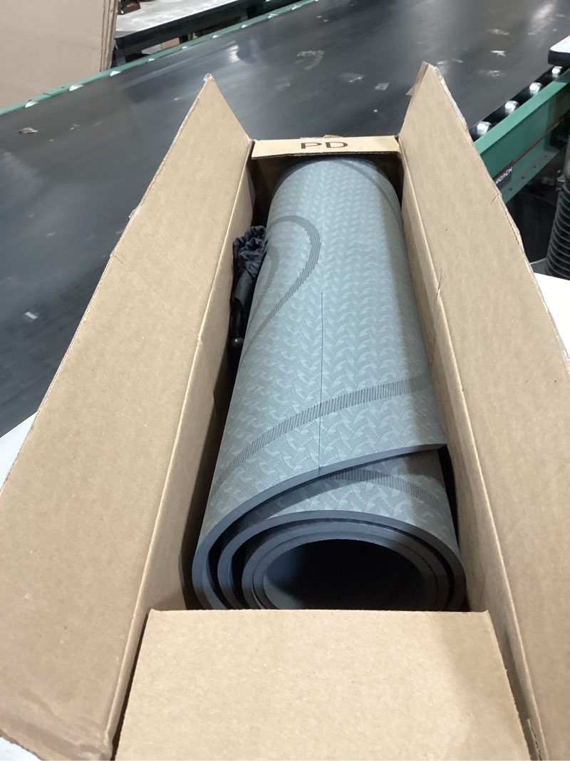 Condition photo showing Good Condition for jump rope mat 71"/63"x24" larger non-slip indoor outdoor exercise fitness mat, high-density workout shock absorption for home gym flooring concrete jumping rope 71"x24"grey