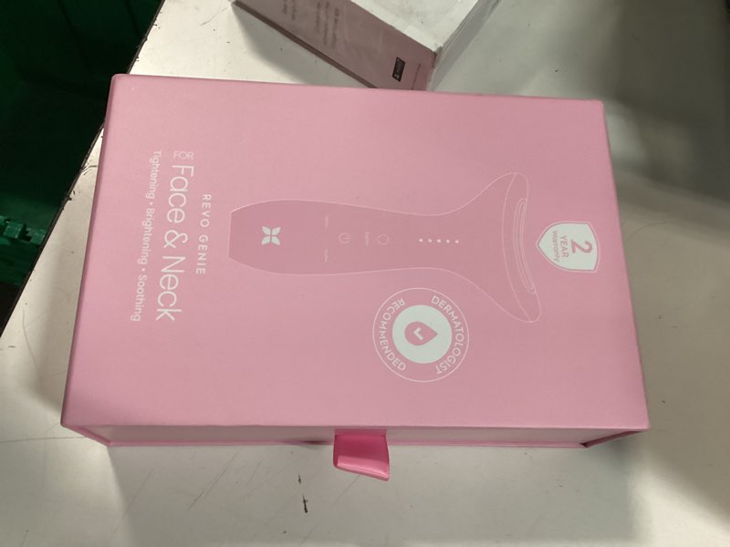 Condition photo showing New/Like New for REVO Genie | 3-in-1 Face & Neck Beauty Massager with Heat, 3 Light Therapies, Smart Vibration | Red Light, Blue Light, Green Light Therapy for Smooth Glowing Skin - Pink Pearl