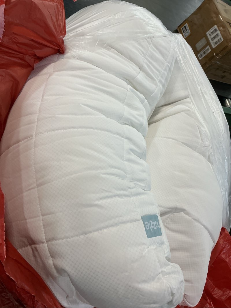 Condition photo showing As Is for Nuzzle Cooling Adjustable Pillows for Side Sleepers, Luxury King Size Set of 2 Bed Pillows Hotel Collection - Best Adjust Height Soft Firm Pillows for Back, Stomach and Side Sleepers King SIze (Set of 2) White