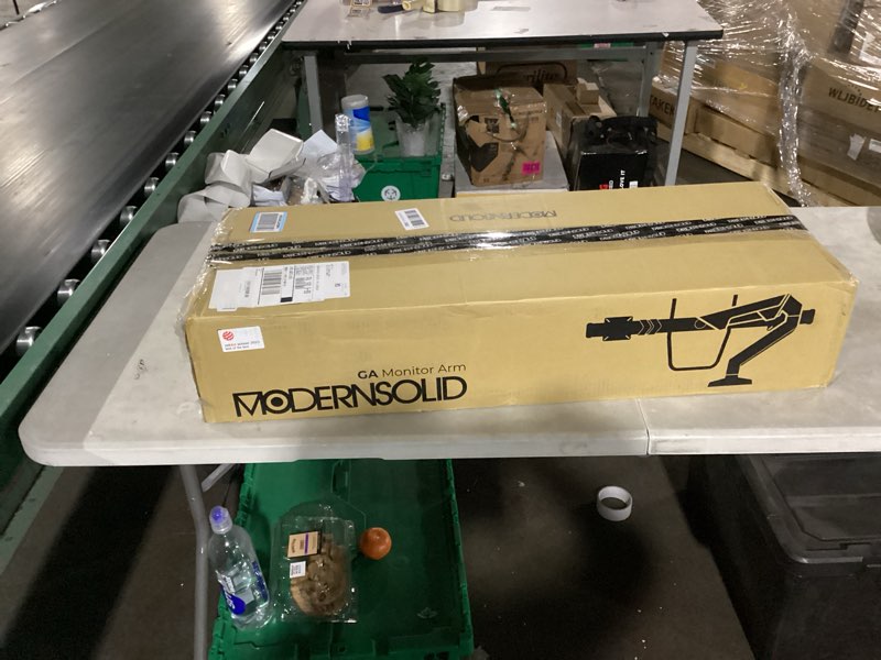 Condition photo showing New/Like New for flexispot single monitor arm, 17-32 inch monitor mount up to 19.84 lbs, fast install vesa mount for home office gaming, full adjustable gas spring with c-clamp and grommet base, black black single arm