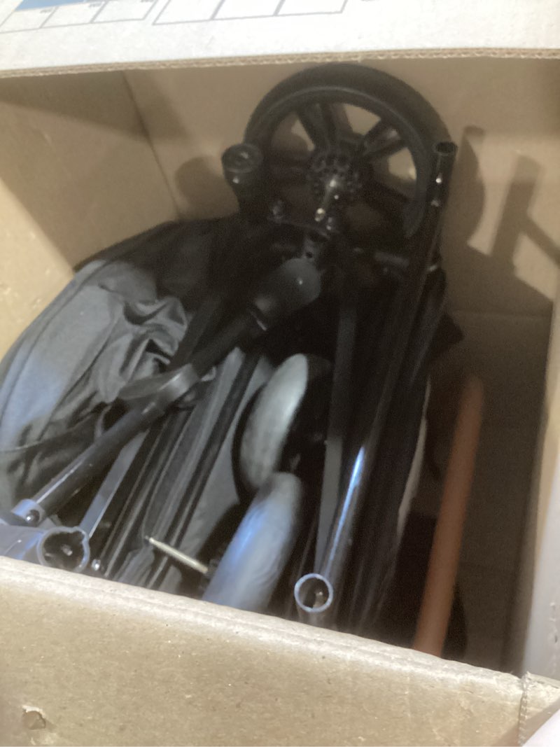 Condition photo showing As Is for luxury wagon stroller for 2 kids & cargo-lightweight foldable travel push pull all-terrain double wagon for newborn&toddler with 5-point harness,adjustable handle, canopy,tray table,cup holder black