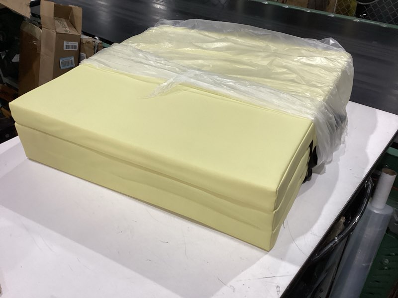 Condition photo showing Good Condition for karadastyle gymnastics mat folding stretch mats 71"x24"x2" exercise muscle training children play horizontal bar mat yoga sports soundproof home use yellow
