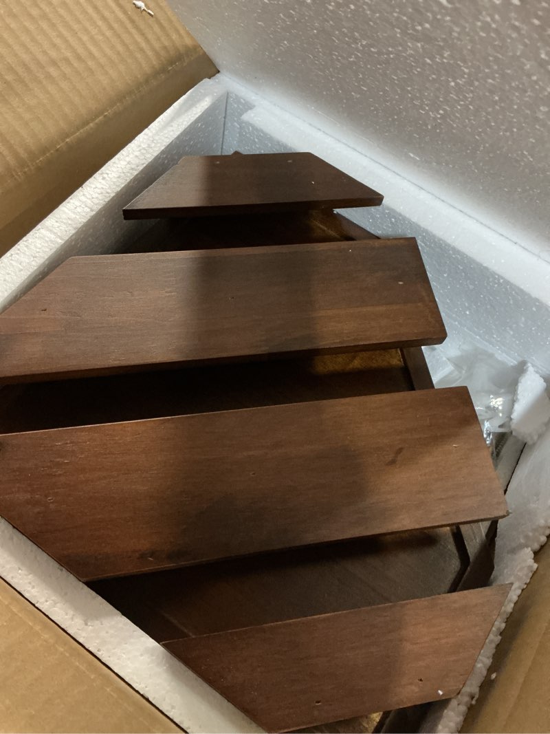 Condition photo showing Good Condition for welland wall mounted corner wine rack -2 pack wooden rustic floating corner wine holder with 6-7 glass slot holder
