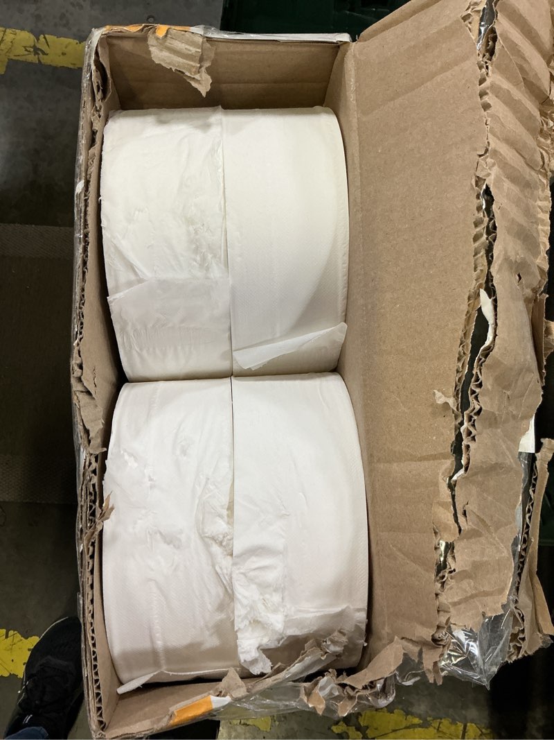 Condition photo showing Good Condition for amazoncommercial 2-ply white jumbo roll toilet paper, 9 in, septic safe, compatible with universal dispensers, fsc certified, 1000 feet per roll (pack of 12)