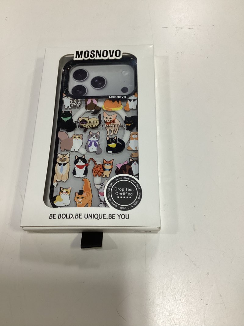 Condition photo showing Good Condition for mosnovo for iphone 17 pro case | compatible with magsafe | military grade 10ft drop tested | camera control | clear black with cute cats design iphone 17 pro (compatible with magsafe) clear - cute cats