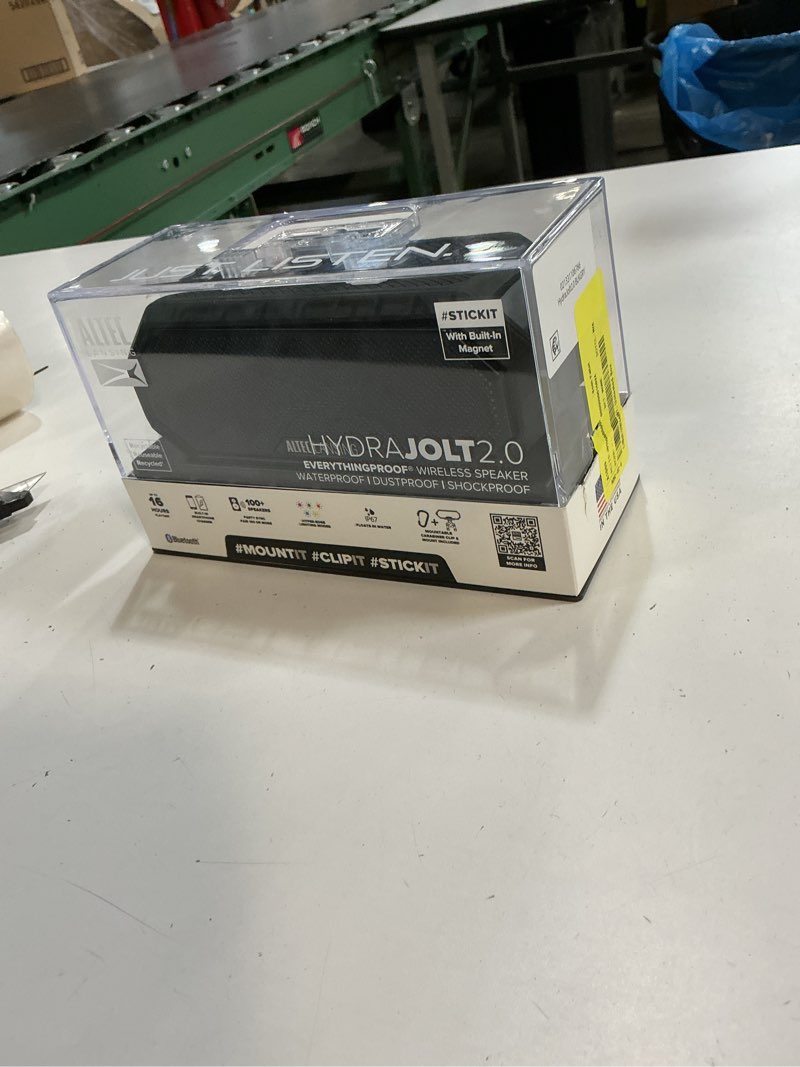 Condition photo showing As Is for altec lansing hydrajolt 2.0 everythingproof bluetooth portable speaker, black