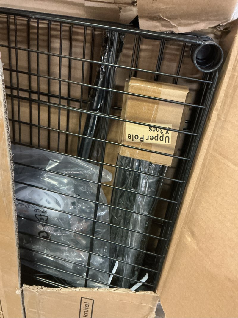 Condition photo showing Good Condition for F2C Clothes Rack with Cover, Clothing Racks for Hanging Clothes, Heavy Duty Garment Rack with Shelves and Hanger Rods, Black Closet with Dark Gray Cover, 47.2"W x 16.5"D x 78.3"H, Load 630lbs