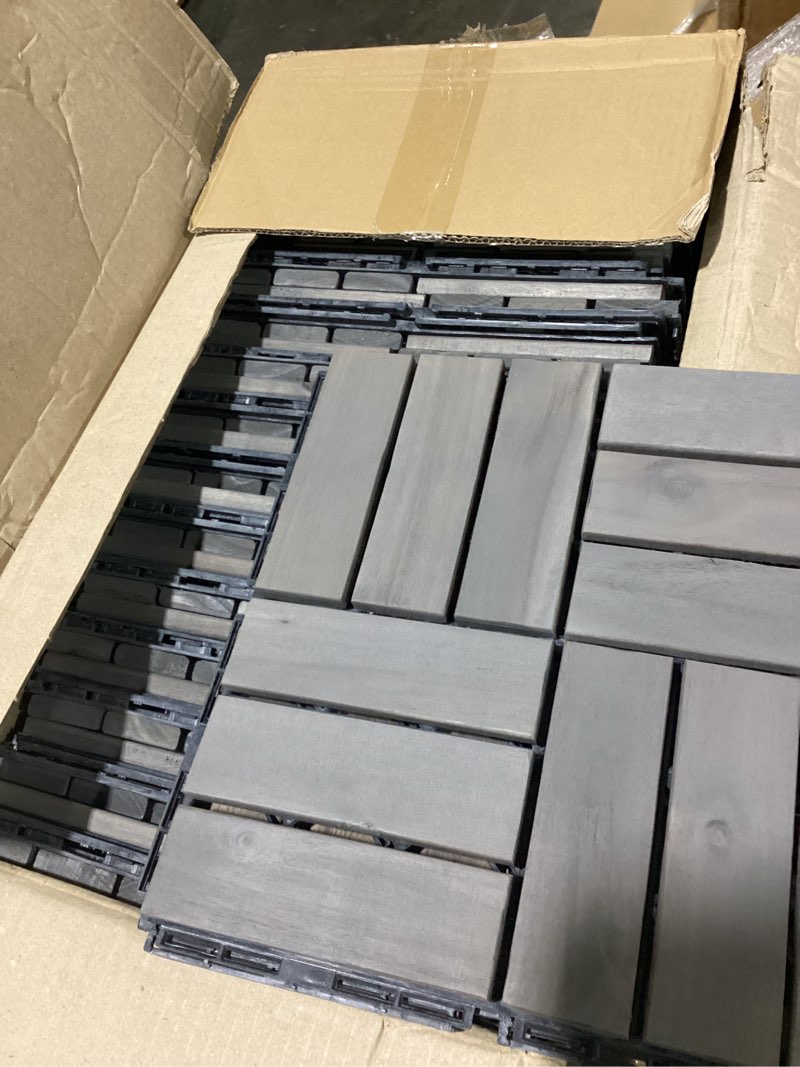 Condition photo showing Good Condition for 30 pcs beefurni 12.1 x 12.1 wood interlocking deck tiles