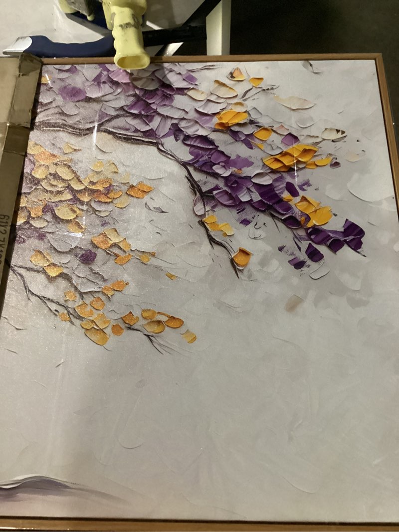 Condition photo showing New/Like New for crmotu Tree of Life Framed Wall Art Large Artwork, Purple Gold Tree Abstract Art Prints, Nature Plant Aesthetic Canvas Art Wall Decor Living Room Bedroom, Zen Spiritual Home Decor Paintings 24x48inch 48"L x 24"W Purple Aesthetic Tree