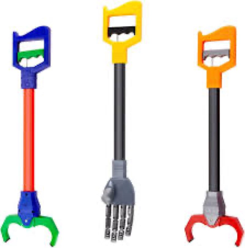 Interactive Grabber Toy for Kids – 3 Pack Robot Claw Arm Set, Hand-Eye Coordination STEM Tool, 18 In