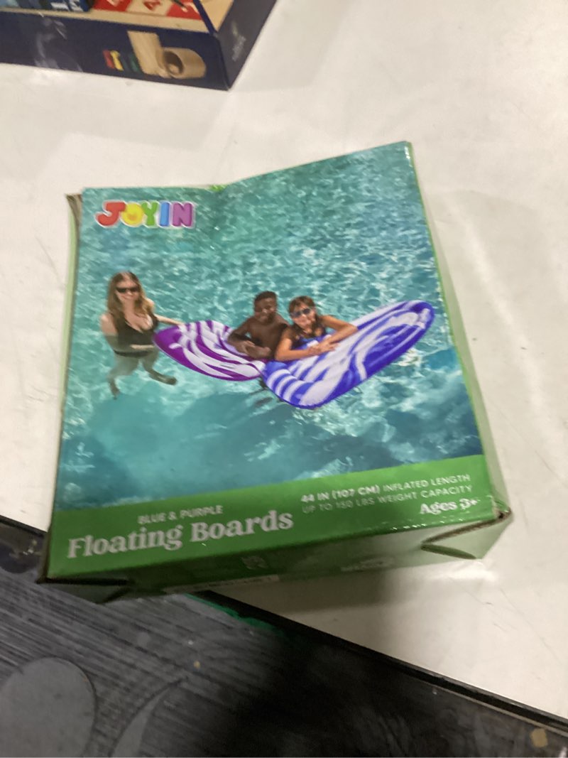 Condition photo showing New/Like New for joyin 2 pack inflatable body boards for water slides, swimming pool floating learn to swim, summer water fun toy for kids blue, purple