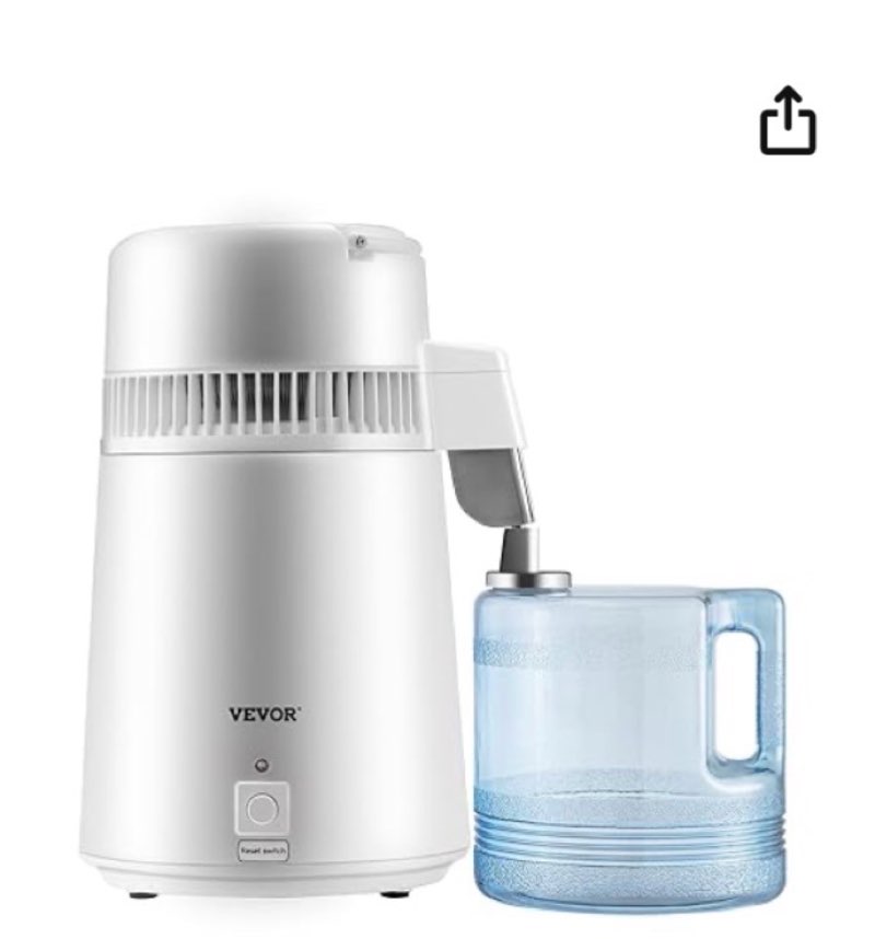 Distilled Water Machine, Purifies Water Supply for Home/Office, Distills Essential Oils, Compact Siz