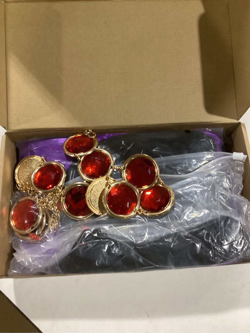 Condition photo showing Good Condition for Anime Cosplay Costume for Women - Purple Cloak, Bodysuit and Waist Belt for Halloween Dress Up & Themed Parties Large Purple