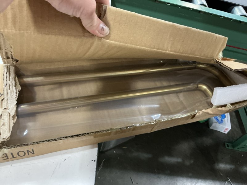 Condition photo showing New/Like New for double curtain rods warm gold,room darkening drapery rod for 48-84 inches,adjustable 3/4 inches front and 5/8 inches back quality metal rod for window,wrap around design 48-84" warm gold