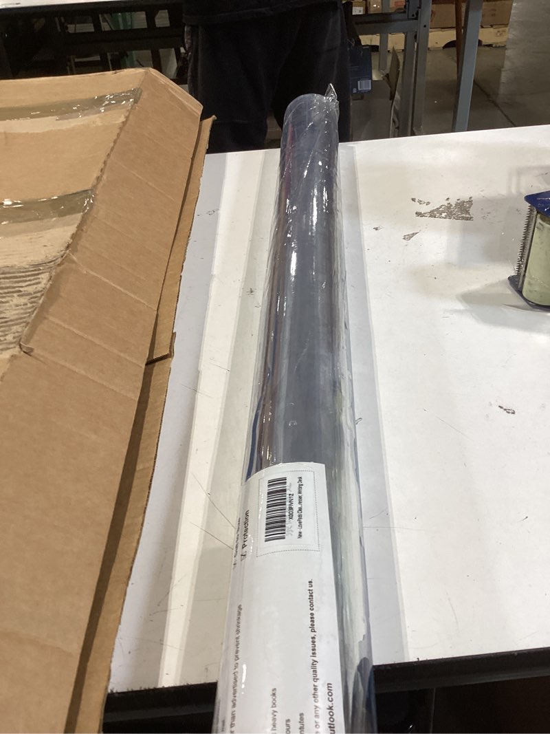 Condition photo showing Good Condition for lovepads clear table cover protector 36 x 78 inch, 1.5mm thick plastic table cover, table protector for dining room table, waterproof vinyl tablecloth table pad mat for kitchen, dresser, writing desk 36" x 78" (rectangular) clear 1.5mm