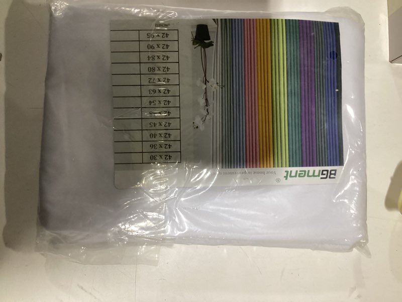 Condition photo showing New/Like New for BGment Pure White Curtains 40 Inches Length for Kitchen Windows - Short Cafe Drapes with Rod Pocket Privacy Protection for Bathroom Bedroom Home Decor, 2 Panels, 42 x 40 Inch Pure White 42"W x 40"L (Pack of 2)