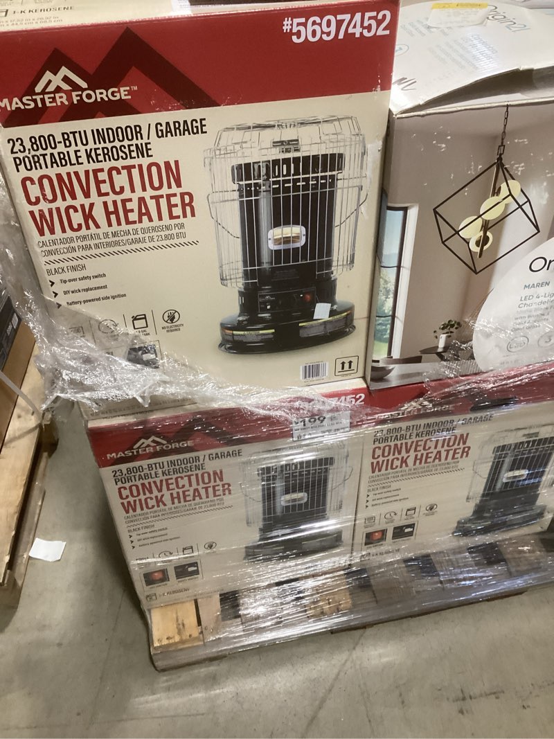 Condition photo showing As Is for master forge 23800-btu convection indoor/outdoor kerosene heater