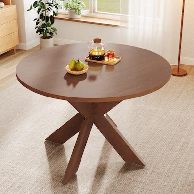 ModernLuxe Round Dining Table Modern Farmhouse Kitchen Table Cherry