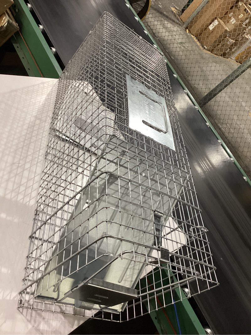 Condition photo showing New/Like New for havahart 1079sr large 1-door humane catch and release live animal trap cage - live raccoon trap, for bobcats, beavers, dogs, & more