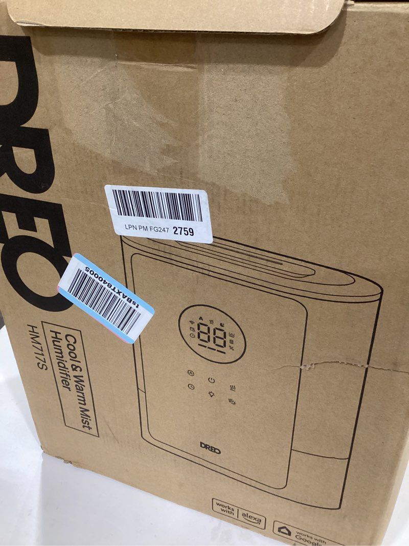 Condition photo showing Good Condition for Dreo 8L Smart Humidifier Large Room 600ft², HM717S, 80H Runtime Supersized Warm and Cool Mist Humidifiers for Bedroom Baby, 28dB Quiet Air Humidifier for Plants Indoor, Home, Whole House, Silver
