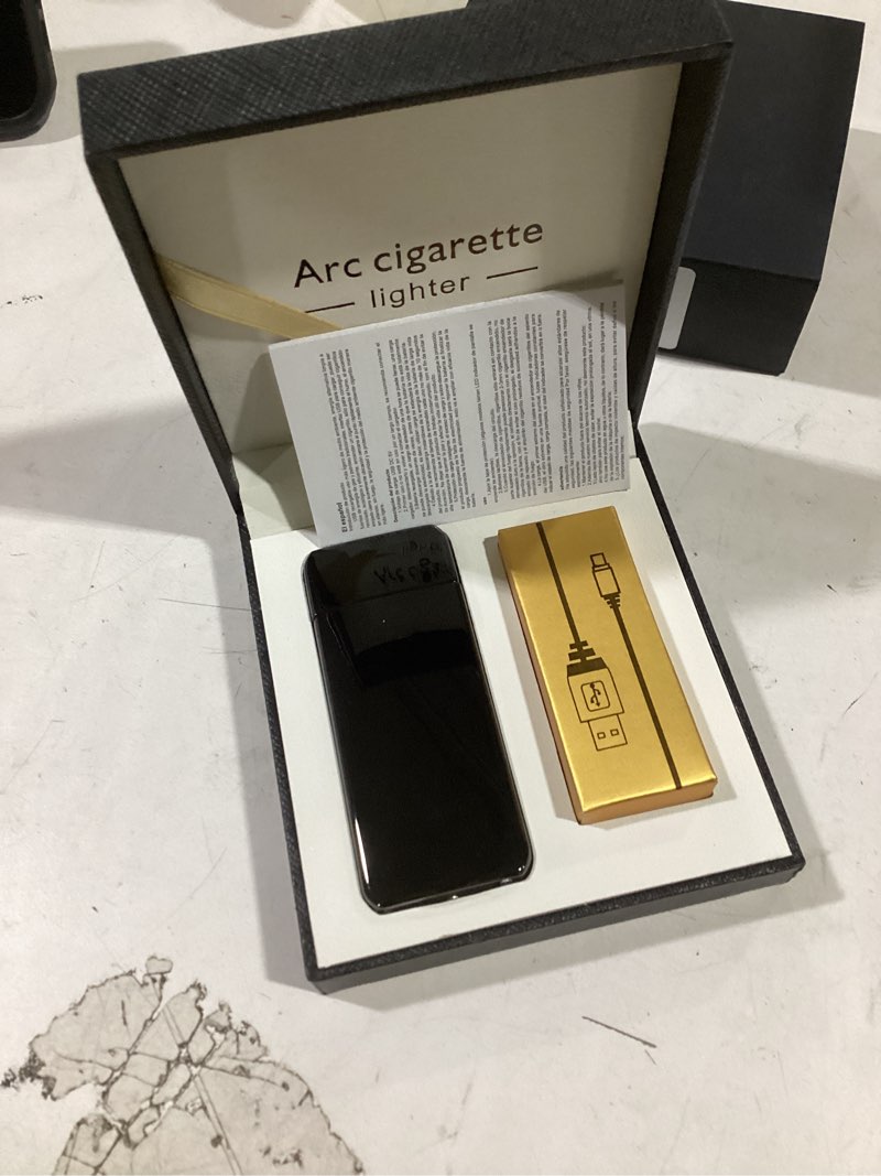 Condition photo showing New/Like New for Spinning Arc Plasma Lighter - USB Rechargeable Electric Lighter with LED Display, Pocket- Size Design for Camping, Candles, Outdoor (ICY Black)