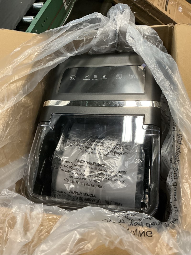 Condition photo showing Good Condition for ice makers countertop, 26.5lbs/24h ice machine with 2 sizes bullet ice, 9 ice cubes release in 6 mins, self-cleaning portable ice maker with ice scoop and basket for home kitchen office bar rv