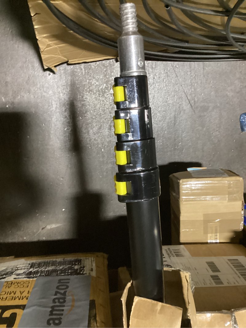 Condition photo showing As Is for 8-36 ft Long Christmas Light Hanger Pole with Utility Hook, Telescopic Extension Pole Multi-Purpose for Christmas String Lights Installation Painting Cleaning Without Ladder (Yellow) Yellow 36ft