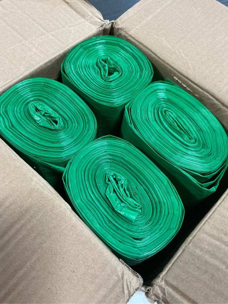 Condition photo showing New/Like New for umt plastar 100 count compostable trash bags 40-45 gallon, 20 micron heavy duty biodegradable garbage bags, 38 x 46 inch green yard waste & kitchen compost bags