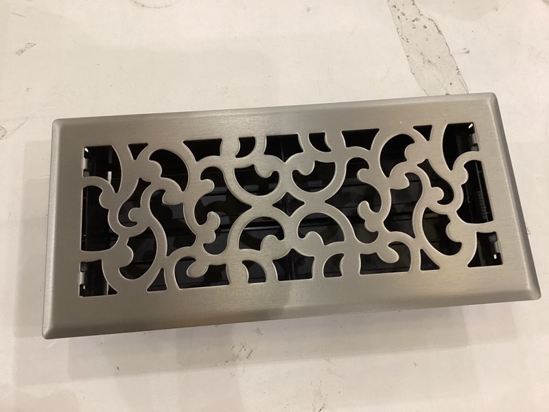 Floor Vent Cover- decorative- Brushed Silver